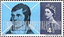 FindYourStampsValue: Great Britain (United Kingdom): Robert Burns - Robert Burns and Saltier Cross of St. Andrew