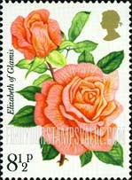 FindYourStampsValue: Great Britain (United Kingdom): Centenary of Royal National Rose Society - Elizabeth of Glamis Rose