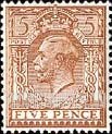 FindYourStampsValue: Great Britain (United Kingdom): King George V - Five Pence