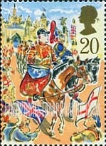 FindYourStampsValue: Great Britain (United Kingdom): The Lord Mayor's Show, London - Drummer, Cavalryman and the Law Courts