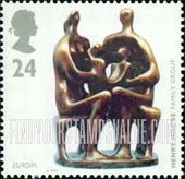 FindYourStampsValue: Great Britain (United Kingdom): Contemporary Art, Europa - Sculpture, Family Group, by Henry Moore