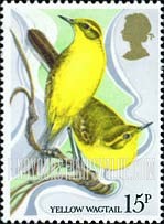 FindYourStampsValue: Great Britain (United Kingdom): British Birds - Yellow Wagtail