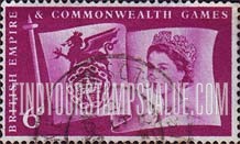 FindYourStampsValue: Great Britain (United Kingdom): 6th British Empire and Commonwealth Games - Flag with British Empire and Commonwealth Games Emblem