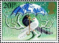 FindYourStampsValue: Great Britain (United Kingdom): Christmas - Birds under Umbrella
