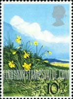 FindYourStampsValue: Great Britain (United Kingdom): British Wild Flowers - Daffodils
