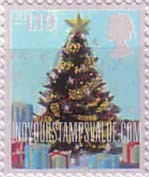 FindYourStampsValue: Great Britain (United Kingdom): Christmas - Christmas Tree, Self-Adhesive Stamp