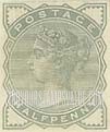 FindYourStampsValue: Great Britain (United Kingdom): Queen Victoria - Half Penny Green
