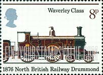 FindYourStampsValue: Great Britain (United Kingdom): Sesquicentennial of Public Railroads in Great Britain - Abbotsford, Waverley Class, 1876