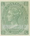 FindYourStampsValue: Great Britain (United Kingdom): Queen Victoria - One Shilling Green