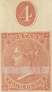 FindYourStampsValue: Great Britain (United Kingdom): Queen Victoria - Four Pence Vermilion