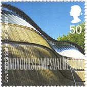 FindYourStampsValue: Great Britain (United Kingdom): Modern Architecture - Downland Gridshell, Chichester, by Edward Cullinan