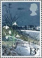 FindYourStampsValue: Great Britain (United Kingdom): British Wild Flowers - Snowdrops