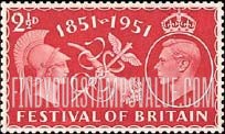 FindYourStampsValue: Great Britain (United Kingdom): Festival of Britain - Britannia, Symbols of Commerce and Prosperity, King George VI