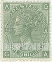 FindYourStampsValue: Great Britain (United Kingdom): Queen Victoria - One Shilling Green
