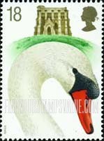 FindYourStampsValue: Great Britain (United Kingdom): Mute Swans - Male, Saint Catherine's Chapel, Abbotsbury