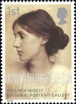 FindYourStampsValue: Great Britain (United Kingdom): National Portrait Gallery, 150th Anniversary - Virginia Woolf, Photograph by George Beresford