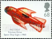 FindYourStampsValue: Great Britain (United Kingdom): Toys - Mettoy Friction Drive Space Ship Eagle, c. 1960