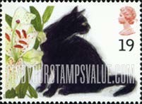 FindYourStampsValue: Great Britain (United Kingdom): Cats - Black Cat