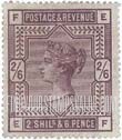 FindYourStampsValue: Great Britain (United Kingdom): Queen Victoria - Two Shillings Six Pence Lilac
