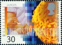 FindYourStampsValue: Great Britain (United Kingdom): Medical Discoveries, Europa - Scanning Electron Microscopy