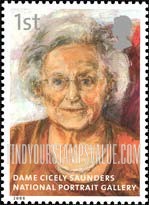 FindYourStampsValue: Great Britain (United Kingdom): National Portrait Gallery, 150th Anniversary - Dame Cicley Saunders, by Catherine Goodman