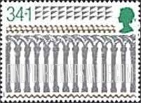 FindYourStampsValue: Great Britain (United Kingdom): Ely Cathedral, Cambridgeshire - Interlocking Arches, Romanesque Arcades, West Transept