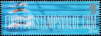 FindYourStampsValue: Great Britain (United Kingdom): 17th Commonwealth Games, Manchester - Swimming