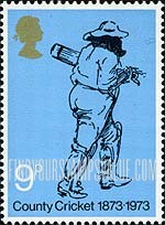 FindYourStampsValue: Great Britain (United Kingdom): Centenary of British County Cricket - Caricature of William Gilbert Grace, by Harry Furniss