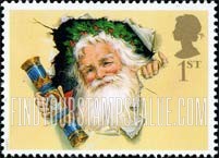 FindYourStampsValue: Great Britain (United Kingdom): Christmas Crackers - Santa bursting through Wrapping Paper with Cracker