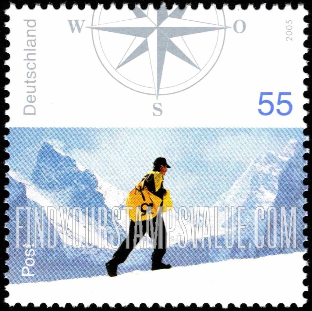FindYourStampsValue: Postal Workers: Postman on snowy hillside