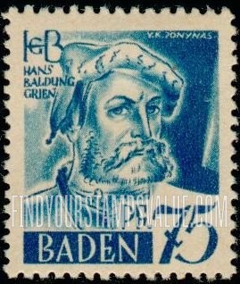 FindYourStampsValue: BADEN - Hans Baldung Grien