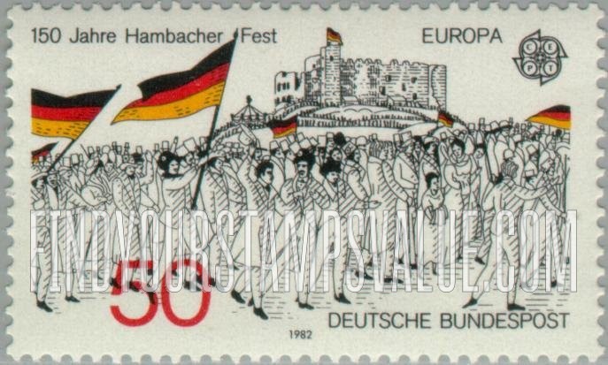 FindYourStampsValue: Europa 1982: Hambach Meeting sesquicentennial