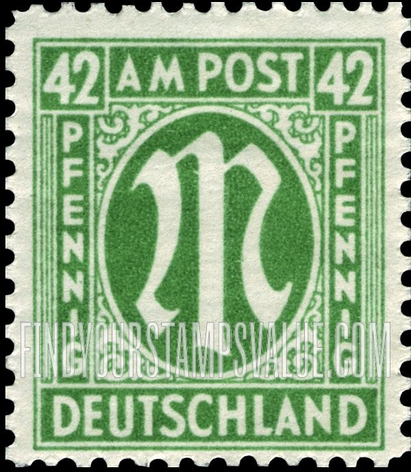 FindYourStampsValue: A. M. G. ISSUE - "M" in Circle