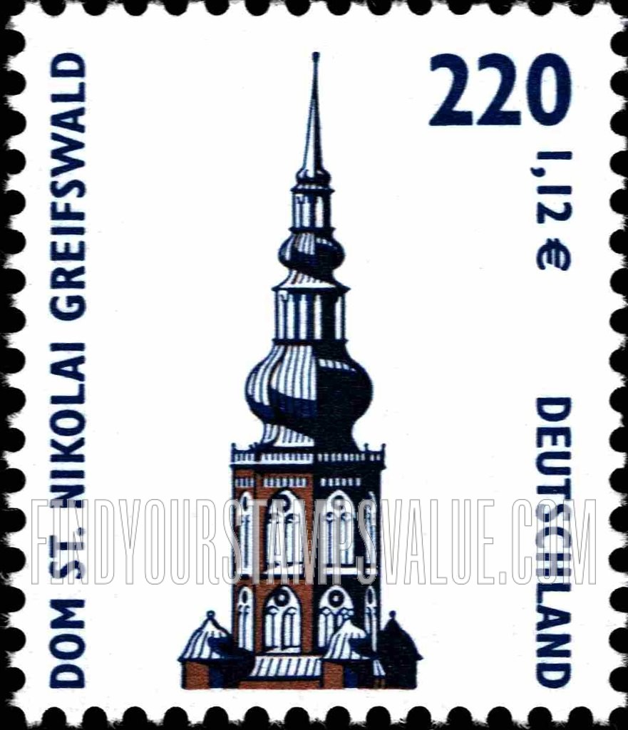 FindYourStampsValue: Historic Sites Type of 1987: St. Nikolai Cathedral, Greifswald