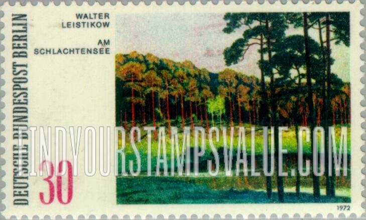 FindYourStampsValue: BERLIN - Paintings of Berlin Lakes: Schlachtensee, by Walter Leistikow