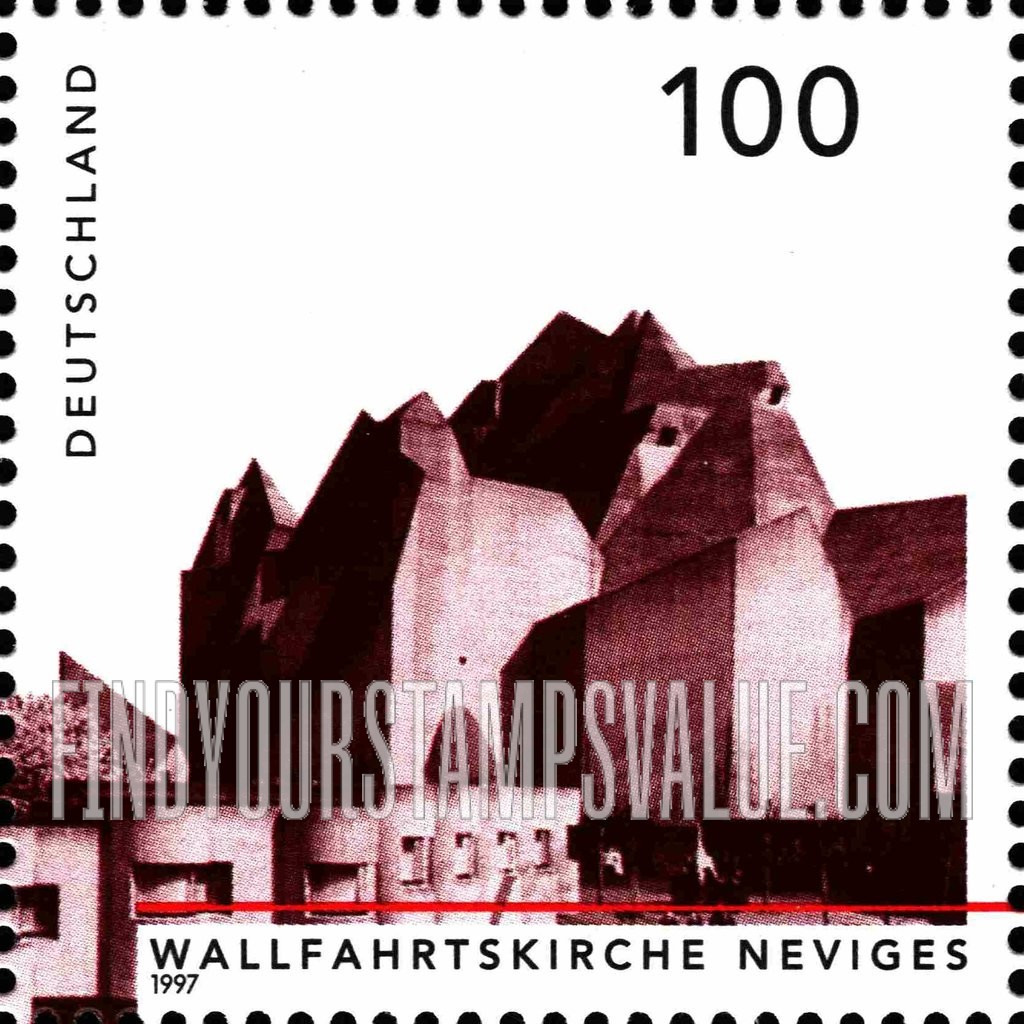 FindYourStampsValue: German Architecture after 1945: St. Mary, Queen of Peace Church, Neviges, by Gottfried Böhm