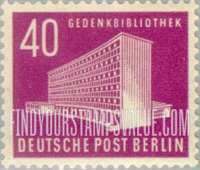 FindYourStampsValue: BERLIN - Memorial library: Similar to Type of 1949