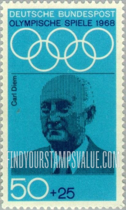FindYourStampsValue: SEMI-POSTAL - Olympic Games Type of Regular Issue: Carl Diem, sports organizer