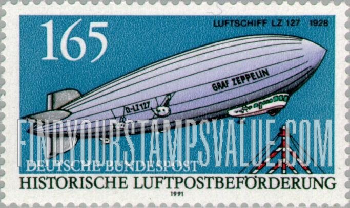FindYourStampsValue: Historic Aircraft: Graf Zeppelin LZ 127, 1928