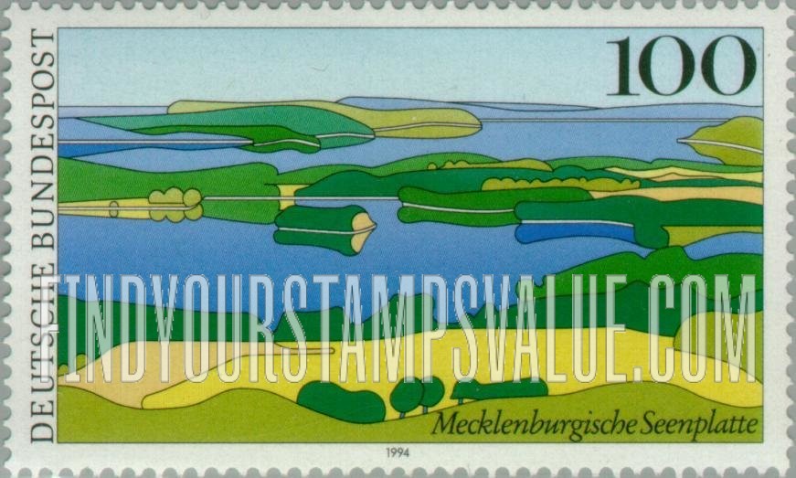 FindYourStampsValue: Scenic Regions in Germany: Mecklenburg lake district