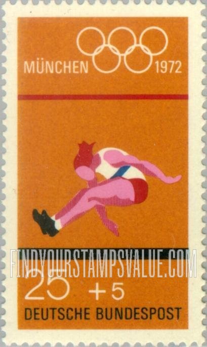 FindYourStampsValue: SEMI-POSTAL - Olympic Games Type of 1972: Long jump, women’s