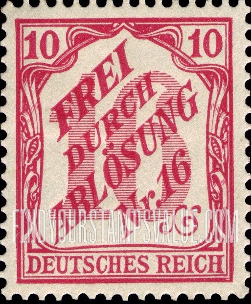 FindYourStampsValue: LOCAL OFFICIAL - “Nomber 16” refers to the district of Prussia