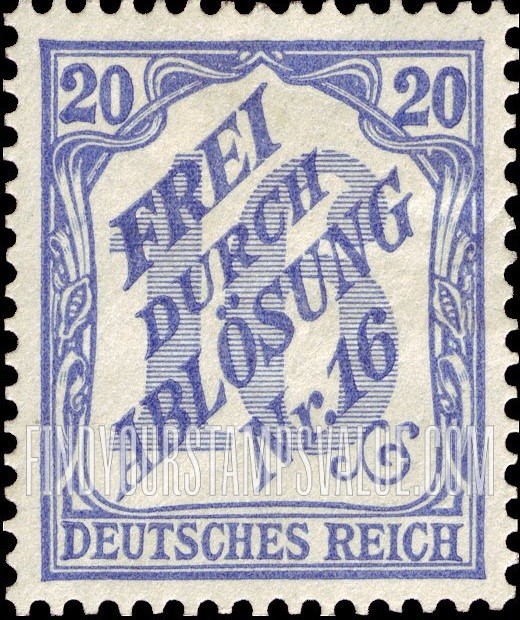 FindYourStampsValue: LOCAL OFFICIAL - “Nomber 16” refers to the district of Prussia