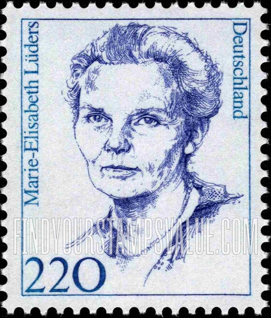 FindYourStampsValue: Famous Women Type of 1986: Marie-Elisabeth Lüders (1878-1966), politician