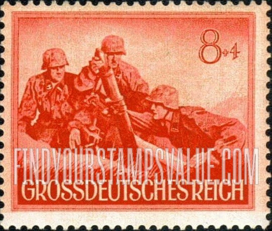 FindYourStampsValue: SEMI-POSTAL - Schutz-Staffel grenade throwers