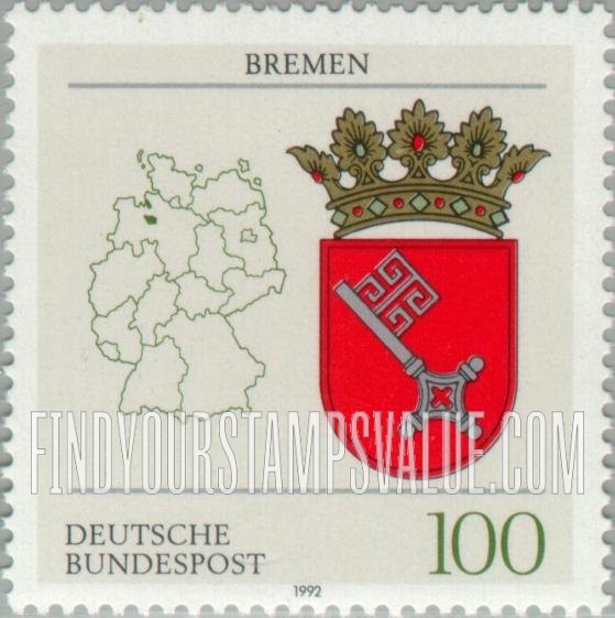 FindYourStampsValue: Coats of Arms of States of the Federal Republic of Germany: Bremen