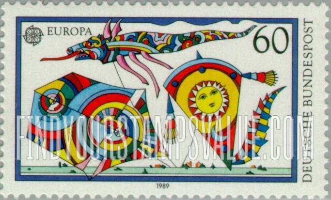 FindYourStampsValue: Europa 1989: Kites