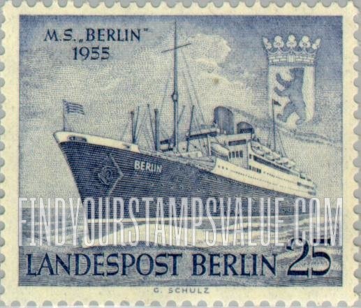 FindYourStampsValue: BERLIN - M. S. Berlin and Arms of Berlin