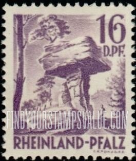 FindYourStampsValue: RHINE PALATINATE - “Devil’s Table”, Near Pirmasens