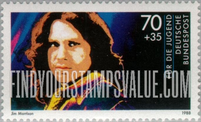 FindYourStampsValue: SEMI-POSTAL - Rock Stars: Jim Morrison (1943-71)